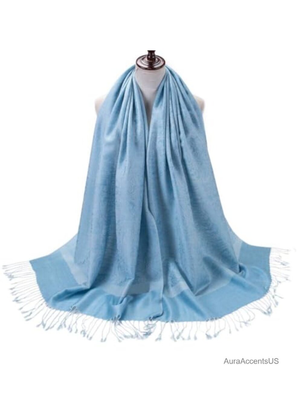 Paisley Scarf Shawl Jacquard Wrap Stole Acrylic Viscose Reversible - Picture 3 of 6